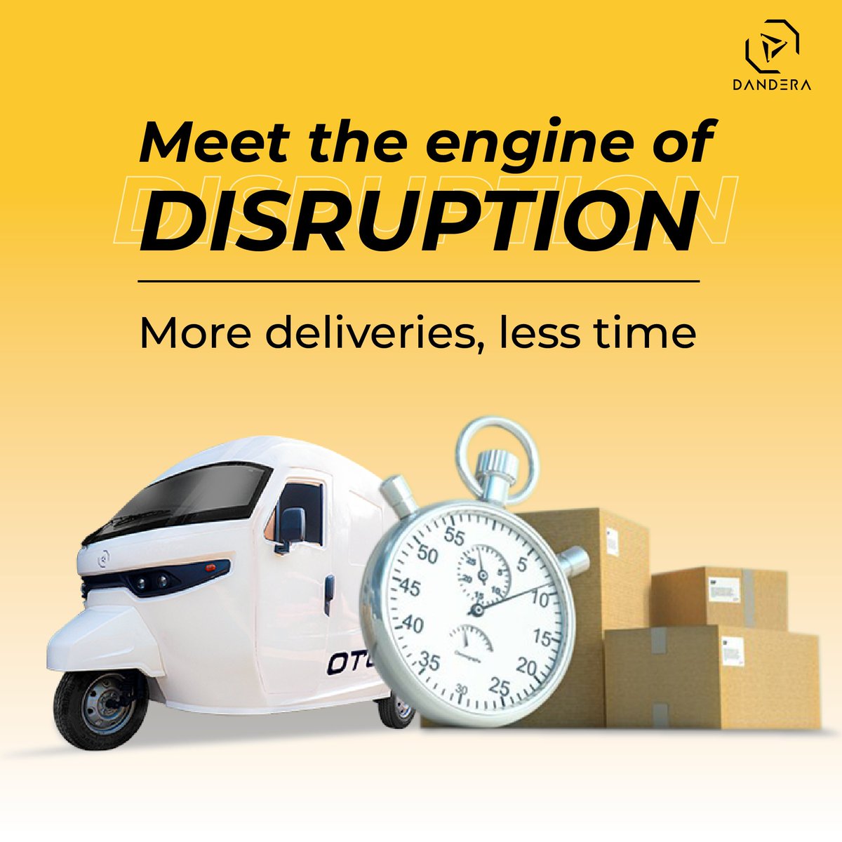 Introducing the engine of disruption - OTUA, the 3-wheeler EV from Dandera! Say goodbye to the limitations of traditional vehicles and hello to a new era of efficient deliveries.

#DriveForMoreDeliveries #DriveForMore #DanderaVentures #Sustainable #EV #CargoEV