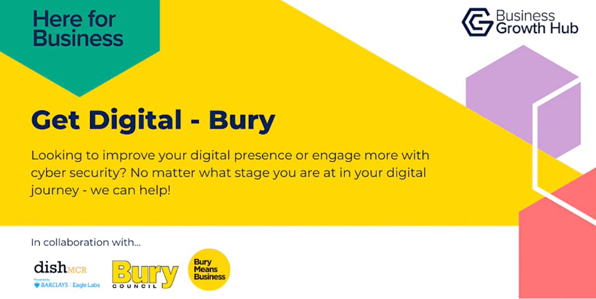 Are you a SME business looking to enhance your digital strategy & online presence? Join us at Get Digital Bury on Thu 16th March from 9.30-11.30

By @BizGrowthHub #HereForBusiness, in collaboration with dishMCR @eagle_labs @BuryCouncil and @burymeansbiz
 
eventbrite.co.uk/e/get-digital-…