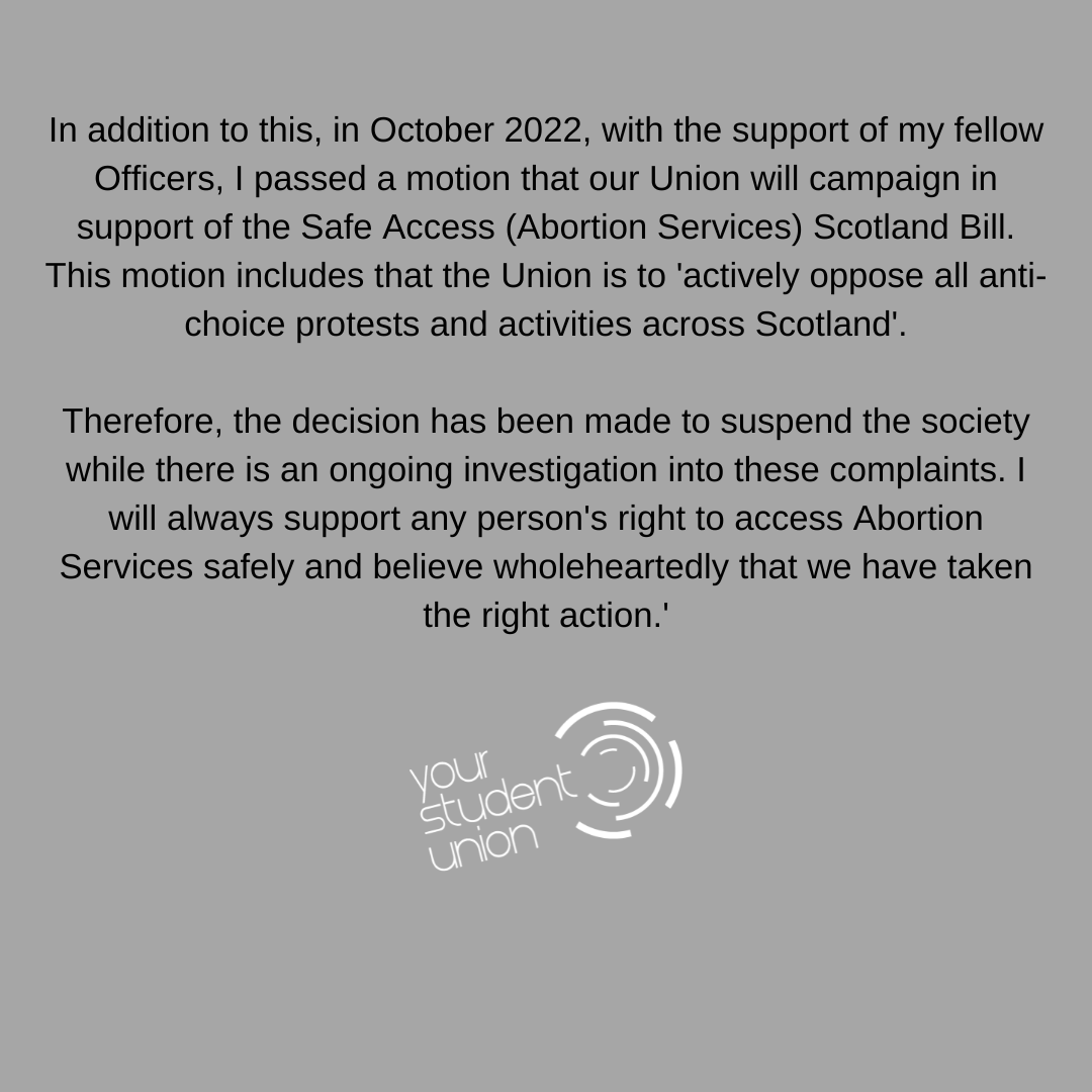 Stir_Community's tweet photo. 'Earlier this morning, we received complaints regarding an affiliated society's support of the 40 Days for Life protests and plans for students to attend this protest. This goes against our values and policy as a Students' Union as well as my own. I am extremely angry ... (1/6) https://t.co/6QPCPbOe4s
