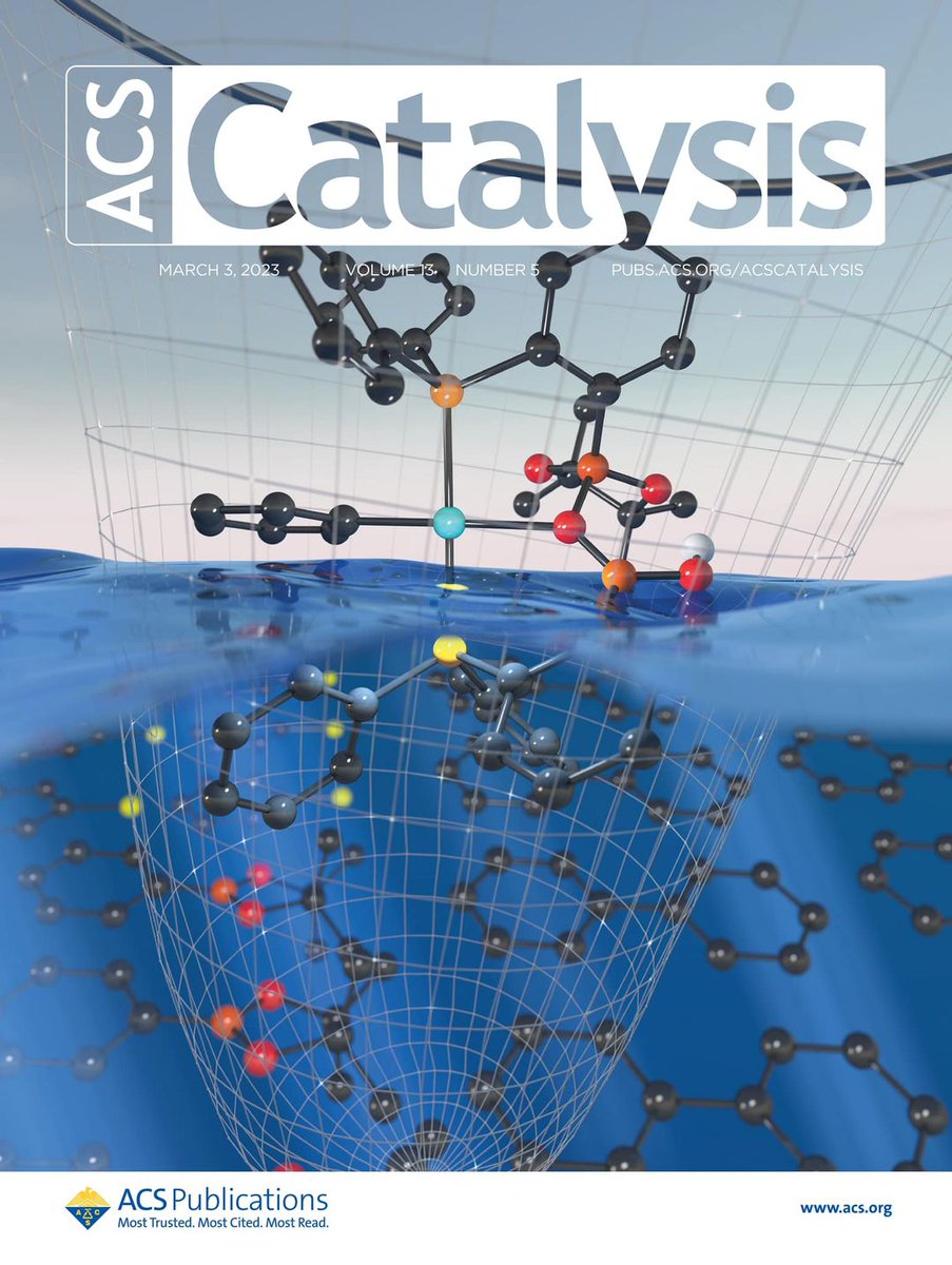 our recent article in ACS Catalysis (10.1021/acscatal.2c05657) was invited to contribute a front cover art as well. Combining my work in #crytallography and 3D graphics, finally I can share with you #MyACSCover #organometallics #ozchem #inorganic