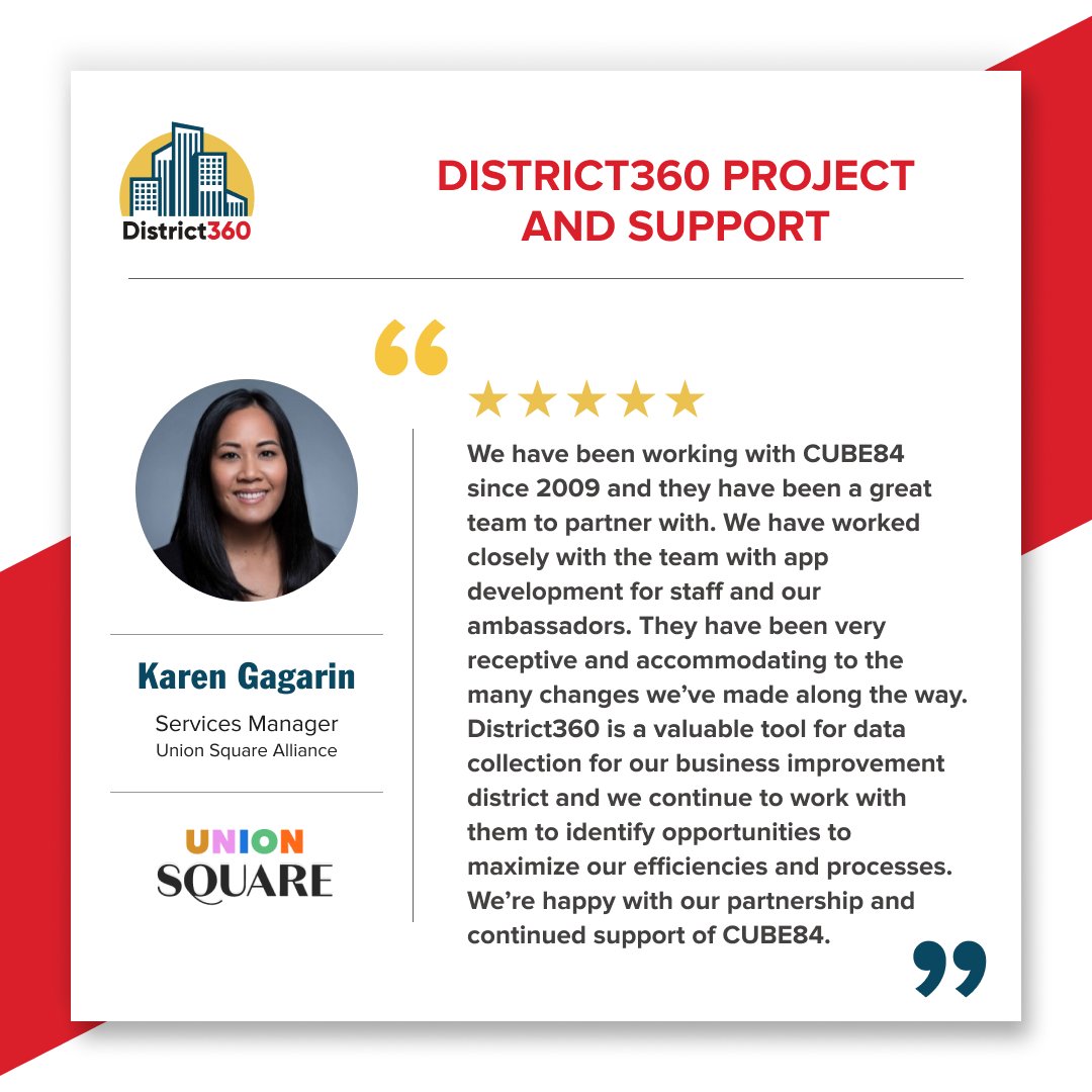 district360's tweet photo. Thanks for the shoutout, Karen Gagarin. π
@district360 team is thrilled that our Field Services App supports the vital work of the ambassador team and staff at the @unionsquaresf
#district360 #testimonial #team #client https://t.co/AdJJJKgACO