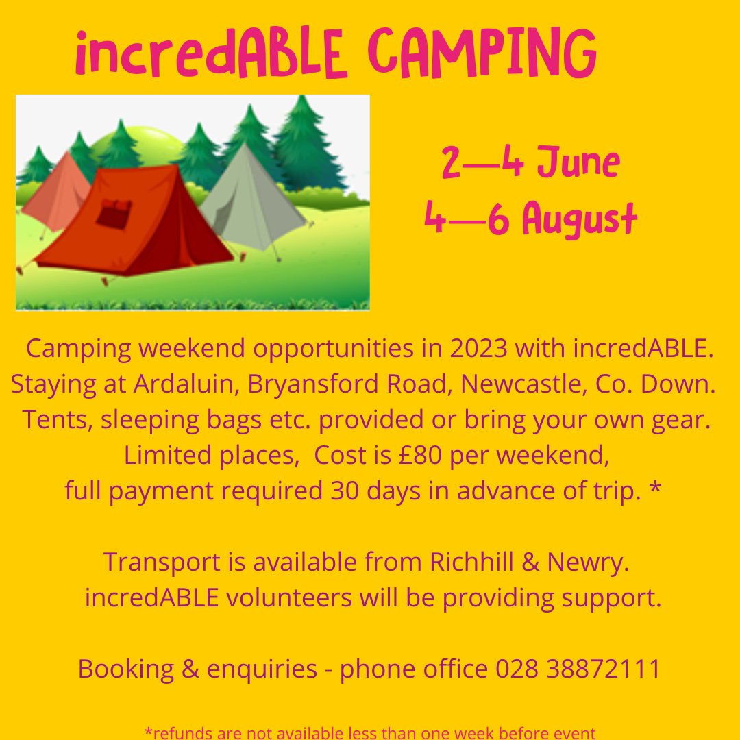 weareincredABLE's tweet photo. Did you know that @weareincredABLE organises holidays too? They're open to anyone over the age of 18, living in the @SouthernHSCT area, who has autism and/or a learning/intellectual disability. 
Time's running out to secure a place - very limited! See below for more info! https://t.co/itvLnyiXIE