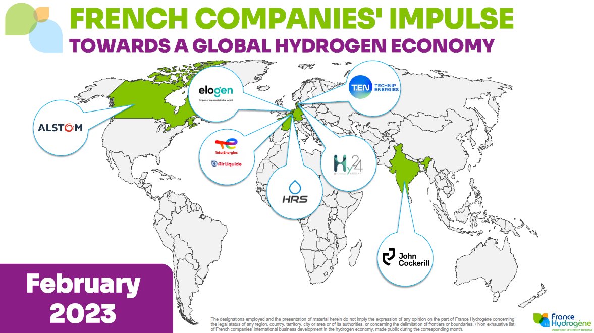 FranceHydrogene's tweet image. 🇫🇷 French companies support the development of the global #hydrogen economy! 🌍 #H2Industry
 
Quick overview of some of the projects made in public in February 2023 ⤵️