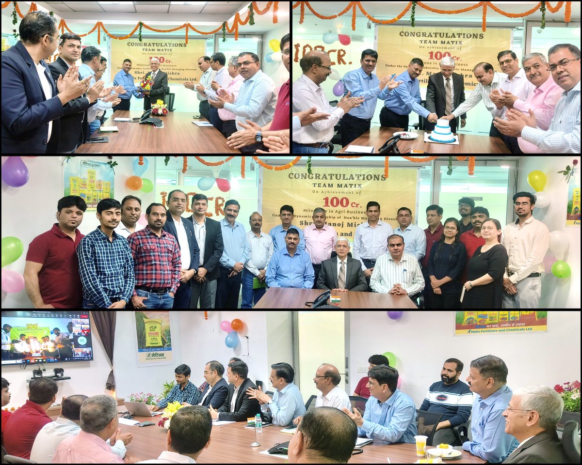 dineshsingh_01's tweet photo. Congratulations to all my team members of @MatixFert on reaching the milestone of Rs.100 Crore Agribusiness (non urea). What an incredible accomplishment for the team! Great ! Cheers 👍 #MatixFert #AgriInput #Milestone #Congratulations" https://t.co/Cy5DzsiUTR