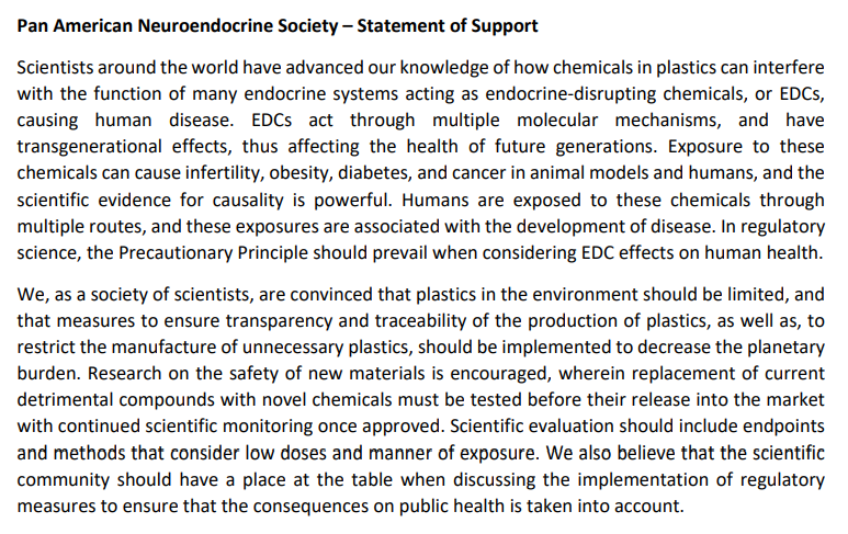 It's Science Sunday!
For the next 12 Sundays we'll share science AND action from 1 of the groups involved in the Plastics Treaty INC-2 meeting (29 May-2 June). Today: Pan American Neuroendocrine Society: endocrine disrupting chemicals &amp; health <a href="/paneuroendo/">Pan American Neuroendocrine Society</a> apps1.unep.org/resolutions/up…