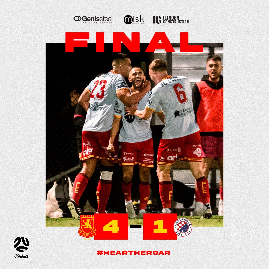 FULL TIME 🔴🟡

An unbelievable second half from our Men's team see's us grab a road win, against Danednong City 🔥

A true Preston Lions performance for the ages!

#heartheroar