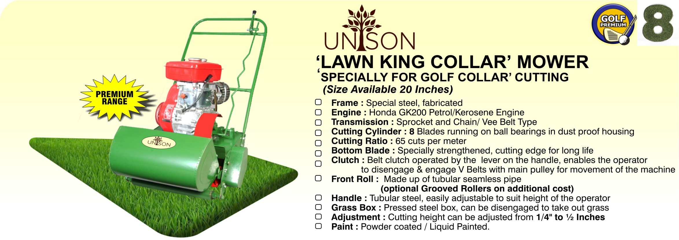 Unison grass cutting machine sale