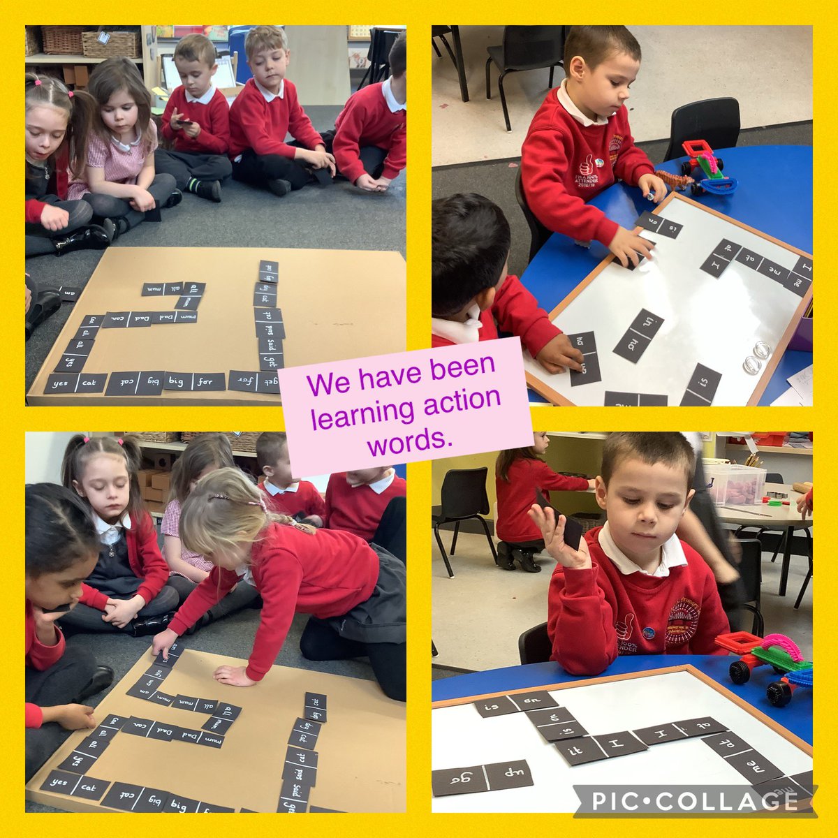 FS2Underthesea's tweet photo. We have been learning a new game this morning! We had to look carefully to see if we had matching action words. https://t.co/HO4hdtarBF