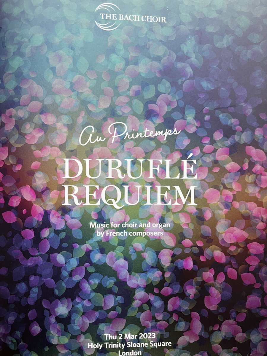 Outstanding concert last night of all French choral music with the fabulous Bach Choir and David Hill.