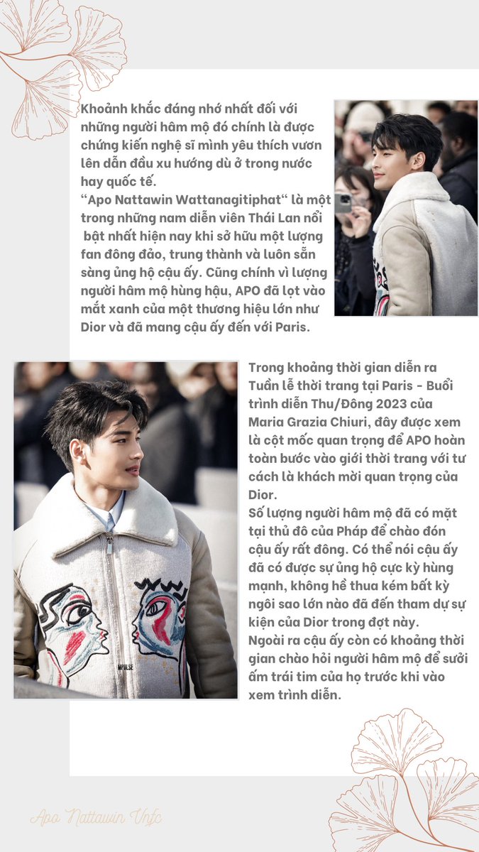 ApoNattawinFCVN's tweet photo. 【Dịch】VOGUE THAILAND WEB MAGAZINE 💛
“Hiện tượng mang tên “APO” có mặt tại show diễn thời trang của DIOR, được tạp chí VOGUE tại Mỹ lựa chọn trở thành một phần nội dung của bài đăng trên IG”
DIOR WITH NATTAWIN
@Nnattawin1 #Nnattawin #ApoxDiorAW2023 #DiorAW23 https://t.co/jwdBO4Iah2