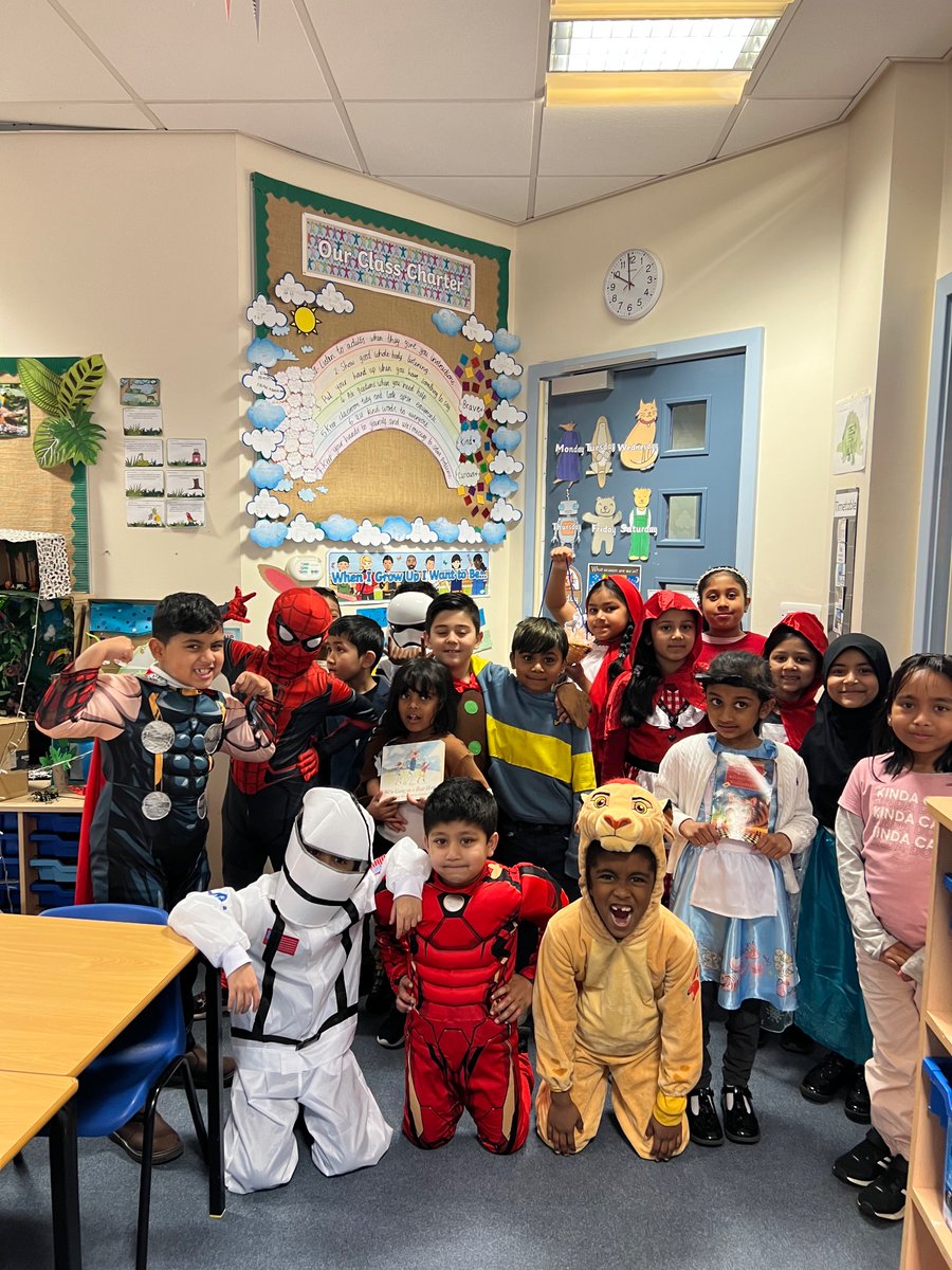 BJ_Year2's tweet photo. Happy #worldbookday from Timor class! We're having a fabulous day talking about our favourite characters and dressing up! Reading is such great fun! 📚  @BenJonsonSchool #WorldBookDay2023 https://t.co/vf3Jaeb64e
