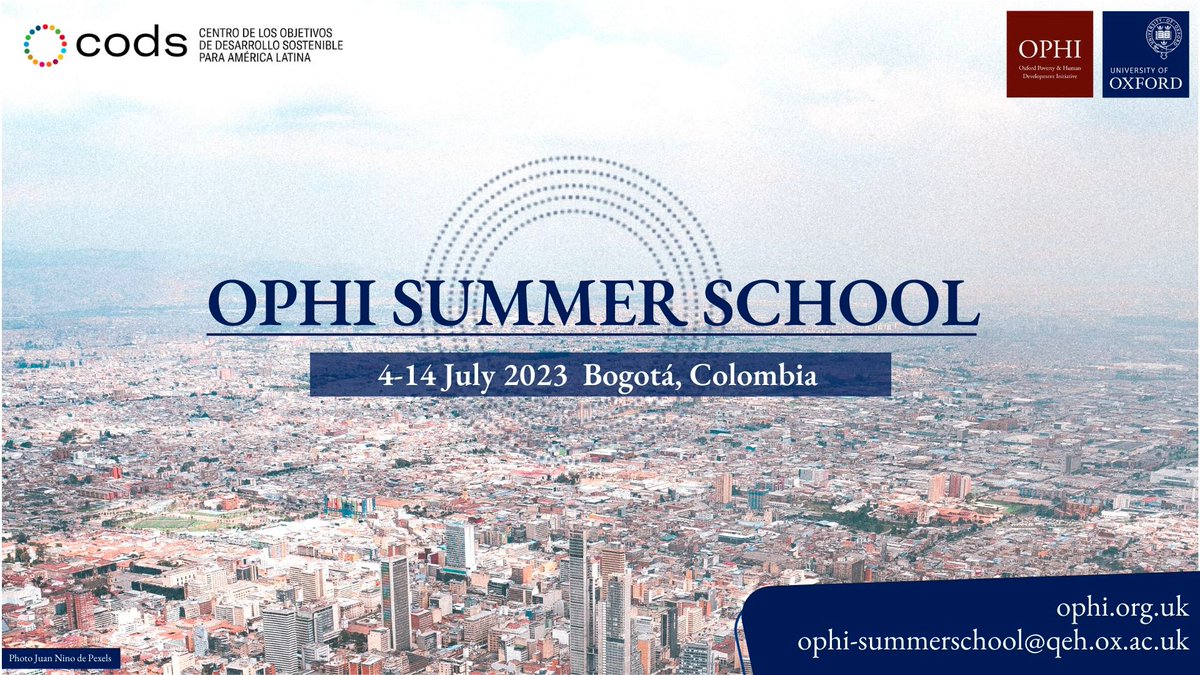 FelipeARoa's tweet photo. Muy buena noticia: el curso de verano de @ophi_oxford sobre pobreza multidimensional ¡será este año en @Uniandes Colombia! Además, será en alianza con el @CentroOds. Que alegría recibir en Bogotá a mis colegas y amigos de Oxford. 

Aqui más info https://t.co/0SNwAnnIk5 https://t.co/BXM4DDw90I