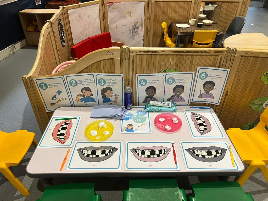 Cuiken_Primary's tweet photo. Nursey learners demonstrate how to preform daily hygiene routines. They can apply this knowledge in everyday routines when brushing their teeth HWB 0-33a #justkeepbrushing https://t.co/Z7wbYRpdnz