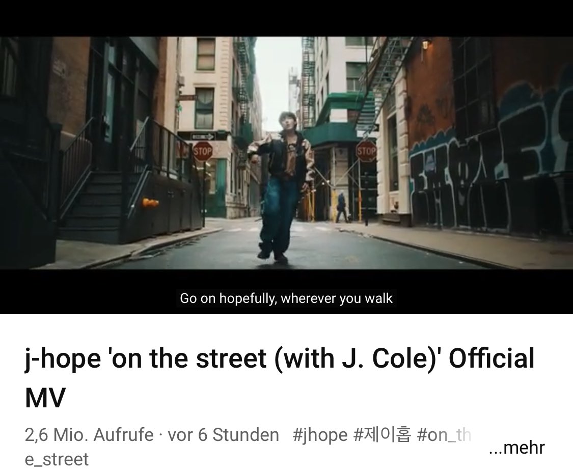 || Hobi 🐿

• ARMY es ist sehr wichtig die erste  24 Stunden eines neuen Videos optimal zu nutzen💜🙏
Viele Aufrufe in den ersten 24 Stunden sind gut und wirken sich oft positiv auf den Erfolg eines Videos aus🥺 
Bitte streamt nur ‘On The Street’ hier 👇

m.youtube.com/watch?v=r6WbbU…