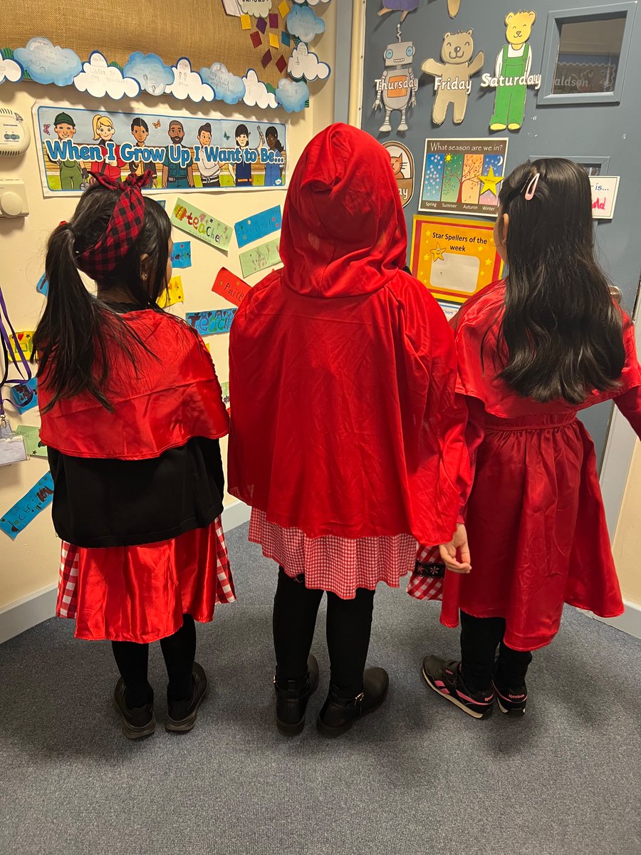 BJ_Year2's tweet photo. Not one but three Little Red Riding Hoods from Year 2 Timor 😅 📕  @BenJonsonSchool #WorldBookDay2023 #books #littleredridinghood https://t.co/GW0RDhVQNZ