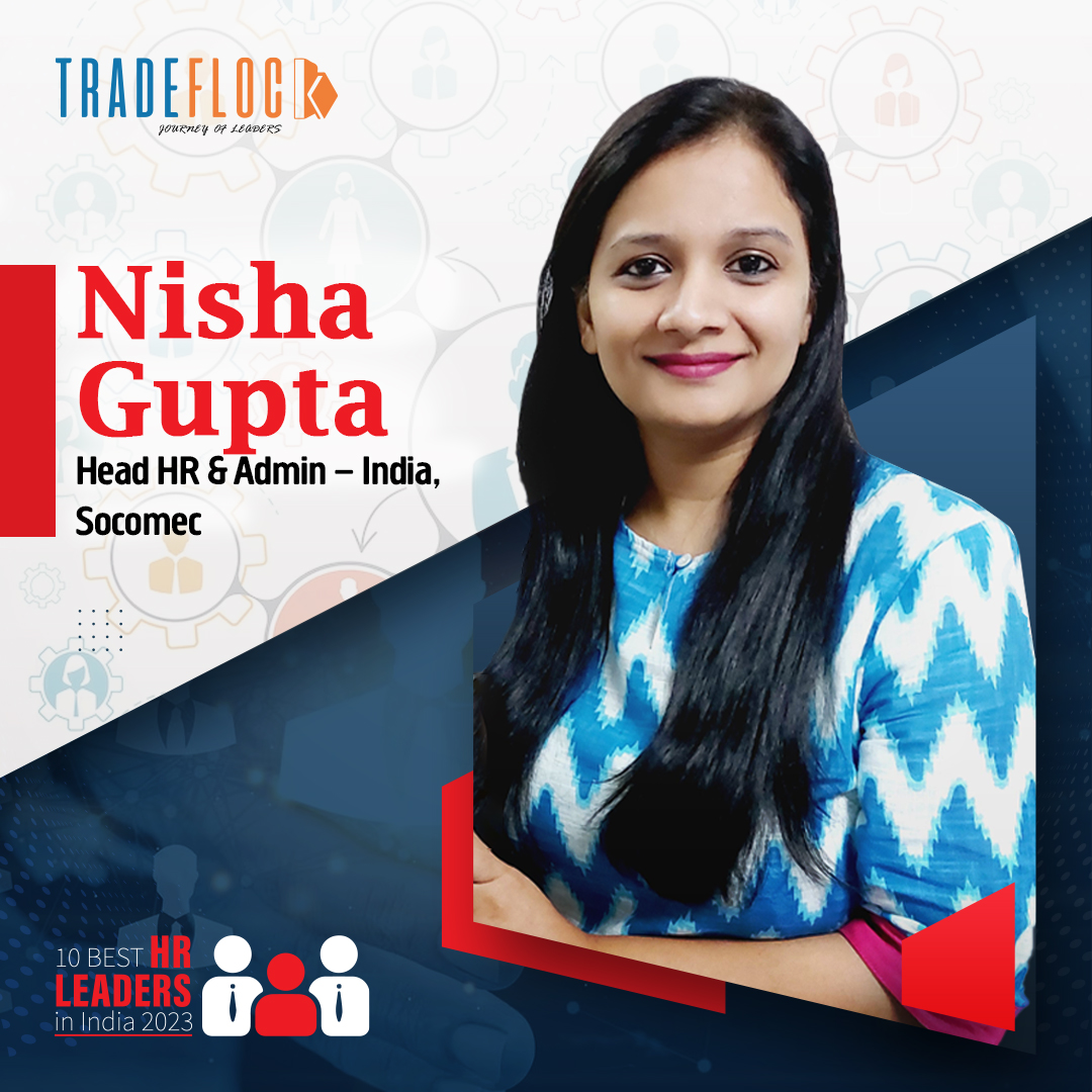TradeFlock's tweet photo. TradeFlock is delighted to feature Nisha Gupta, Head HR &amp; Admin – India, Socomec, among the 10 Best HR Leaders In India 2023. 

Access TradeFlock’s complete interview with her - https://t.co/5RFxb3YIbI

#Leaders #Motivation #FridayMotivation https://t.co/S3MFMbFNpc