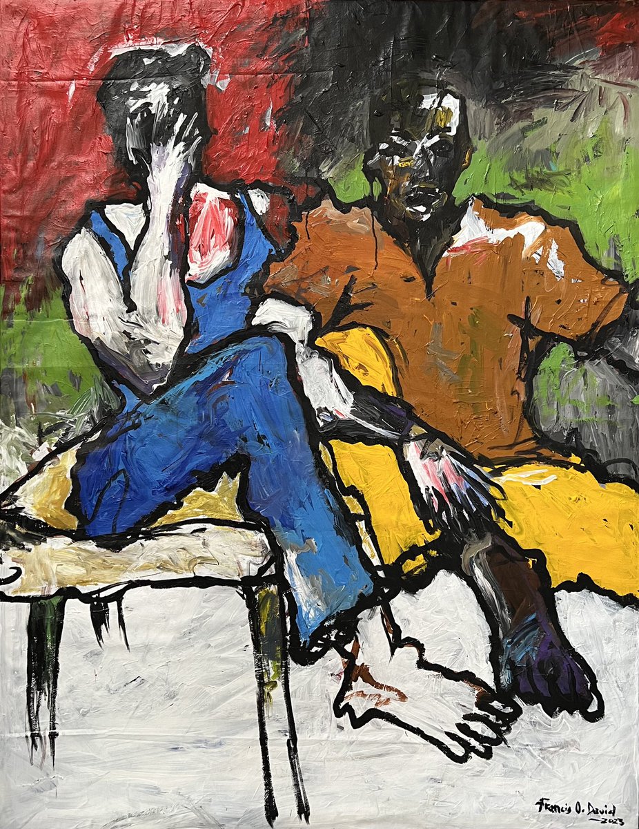 FODVISUALART's tweet photo. “Things are never quite as scary when you’ve got a best friend “......Bill Watterson

Acrylic on Canvas 
46inches x 59inches 
2023
#art #artpainting #artwork #artgallery #artcurator #artist #africanart #visualart #expressionism #lines #francisodavidart https://t.co/RhZoVg17t7