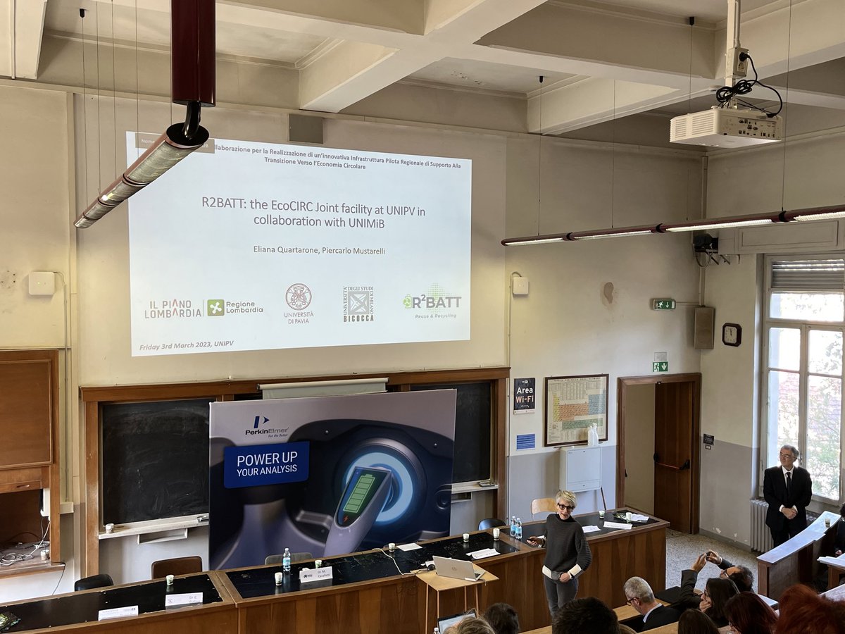 <a href="/unipv/">Università di Pavia</a> for the grand opening by <a href="/EmecUnipv/">Eliana Quartarone</a> of R2BATT, brand new Reuse&amp;Recycling Lab with <a href="/unimib/">Università degli Studi di Milano-Bicocca</a>. “Things are moving in Italy” 😉 #EnergyStorage #batteries #Sustainability #reuse #recycling