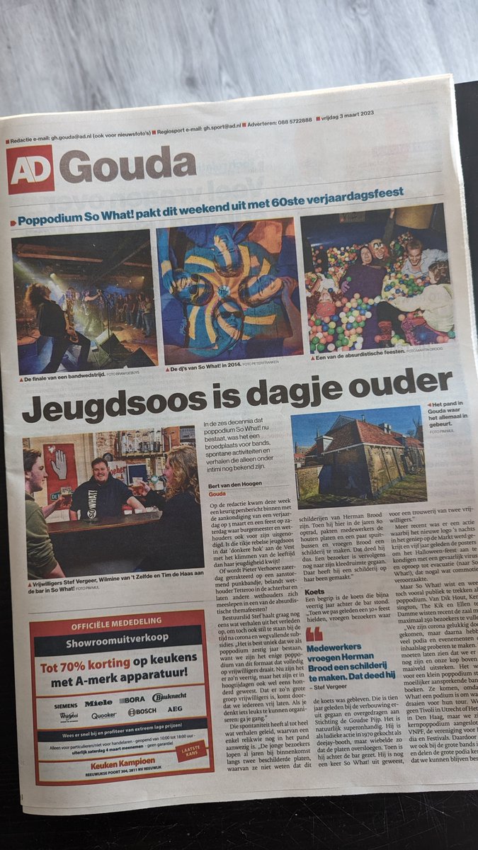 We staan in de krant! Vandaag mogen we 60 kaarsjes uitblazen. Iets waar we enorm trots op zijn🎂🍻💙