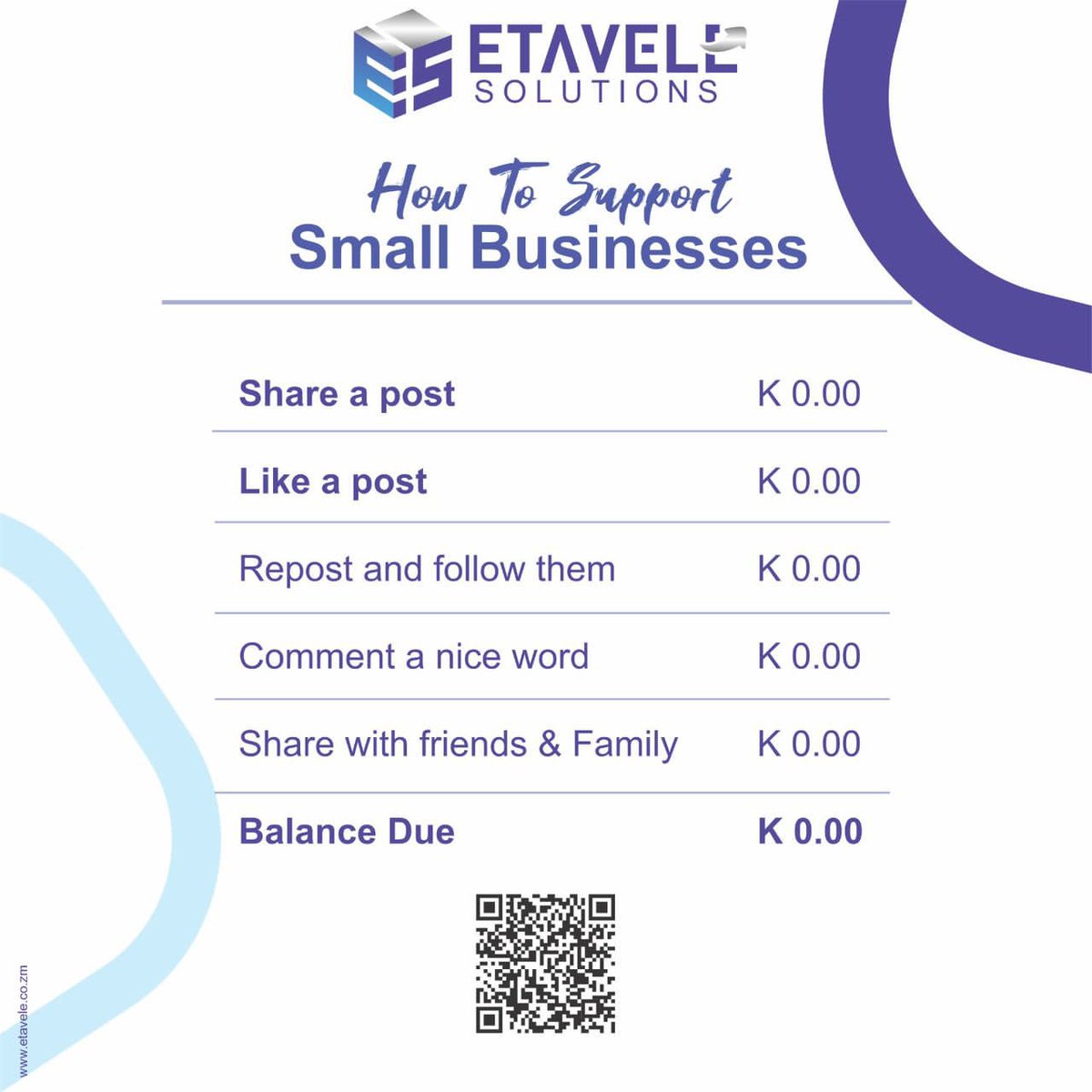 Etavele_Zm's tweet photo. We are small business, with large Capabilities ! 

Small businesses are the real engines of job creation and innovation. 

Support a small business today🚀 https://t.co/AZVYwxNY6Q