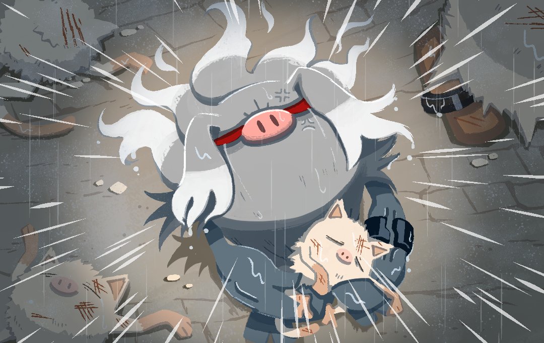 pig emphasis lines anger vein no humans animal boar holding  illustration images