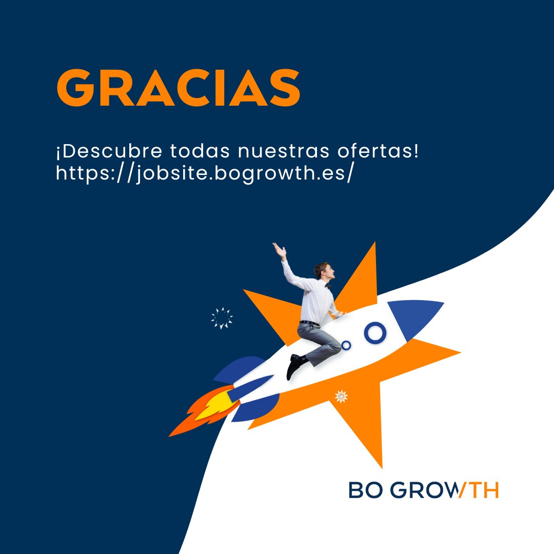 Febrero es el mes más corto del año, pero ha
estado lleno de oportunidades laborales y
nuevos comienzos.
¿Será en marzo cuando empezará a despegar
tu carrera?
¡Descubre todas nuestras ofertas!
jobsite.bogrowth.es
