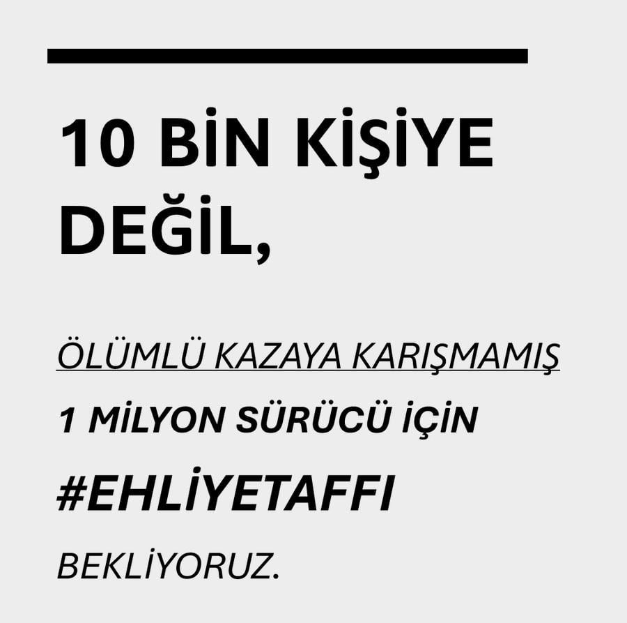 #ŞoförünKapısınıOyİçinÇalma

#EhliyetAffı 
Ya kapsamı genişleyecek yada gideceksiniz