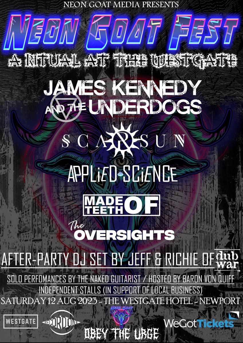 First gig announcement of the year! The Underdogs will playing alongside the awesome <a href="/scarsunband/">Scarsun</a> &amp; others at the Westgate Hotel in Newport on Aug 12th followed by a DJ set from the #DubWar lads. Gonna be an absolute banger, lets do it! 🔥
Tickets at : 
wegottickets.com/event/573785