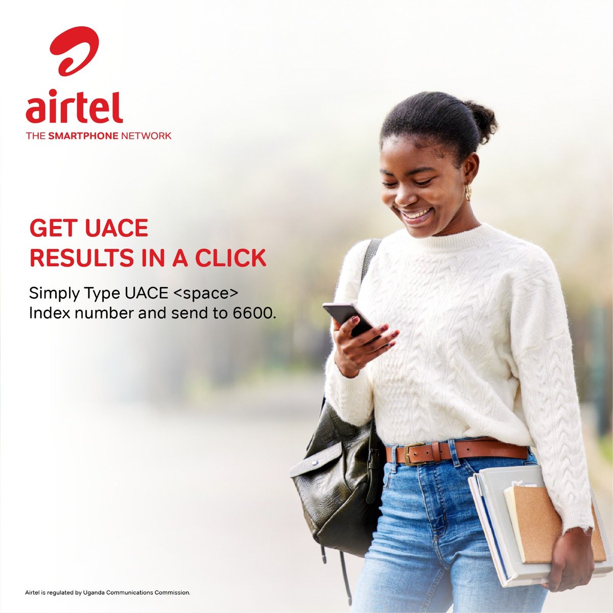 MomberaTanaka's tweet photo. UACE results now available with @Airtel. Simply TYPE UACE Index Number and send to 6600 each SMS costs 500 UGX. https://t.co/JbwVUcIDHl