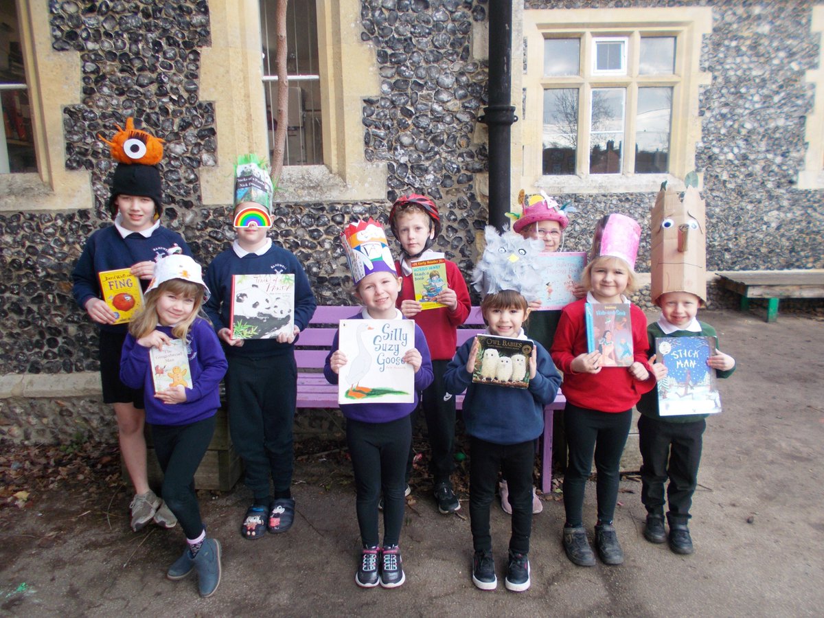 We know that the costume prep for #WBD2023 can be stressful/expensive. Bardwell pupils made superb themed hats this year, here's a small selection with lots of recycling going on in their designs. Fewer single use costumes going into landfill is a win for us!