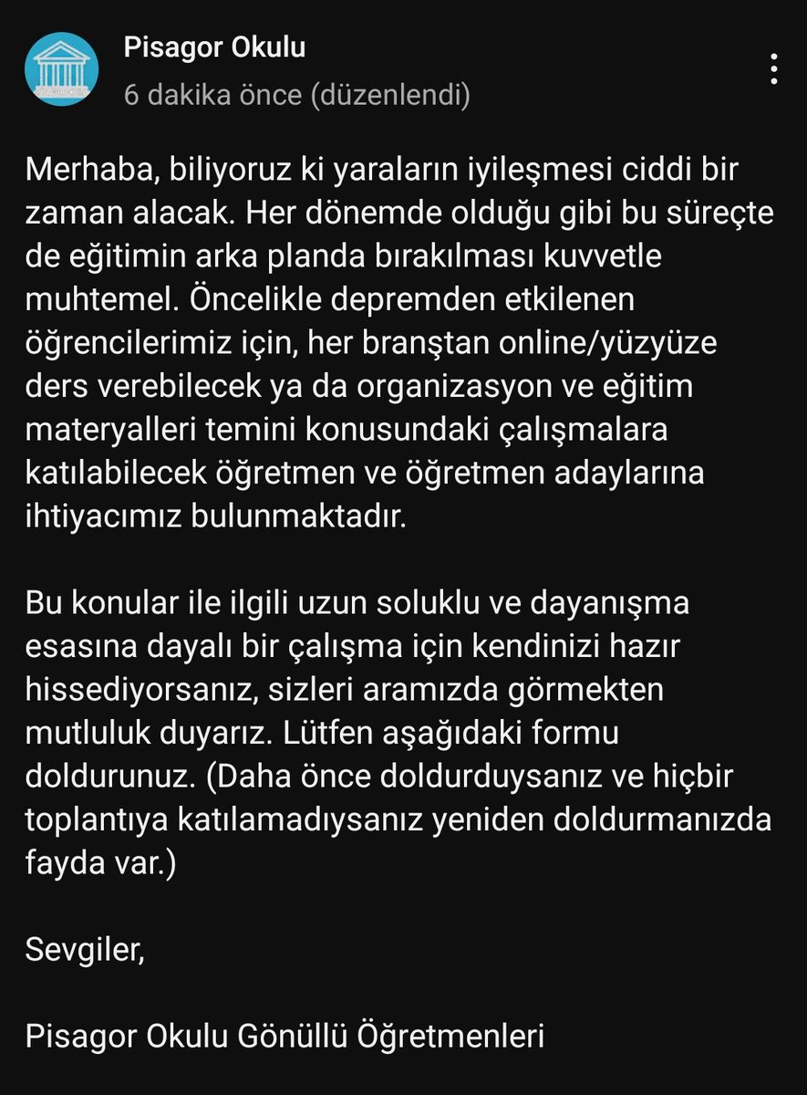 Başvuru için: forms.gle/JwXWzj37zdWMwD…