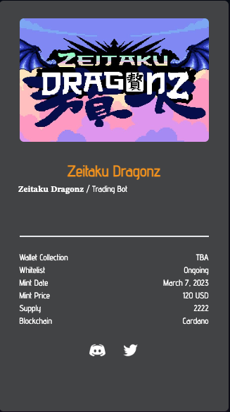 New listing
@zeitakudragonz  is now listed on fabledlist.co

200 wl spots were given to <a href="/fablefriendsco/">Fable Friends Co. CNFT</a>