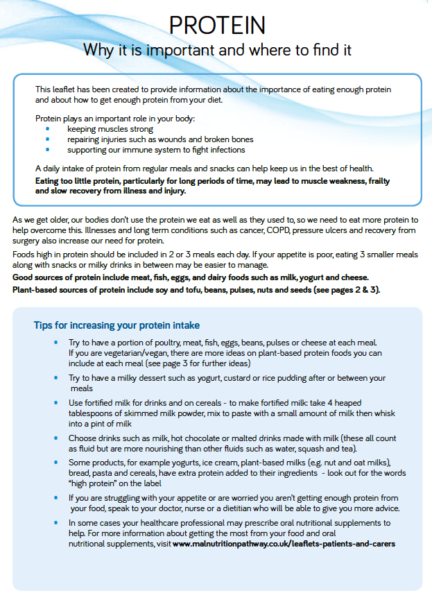 MNpathway's tweet photo. Our March resource focus is protein.  We have 2 fact sheets one for professionals summarising evidence-based guidelines for protein in ageing &amp; disease &amp; one for patients &amp; carers focusing on importance of eating enough protein - https://t.co/C3SrLStl1y #TacklingMalnutrition https://t.co/LAOdDqMWCf