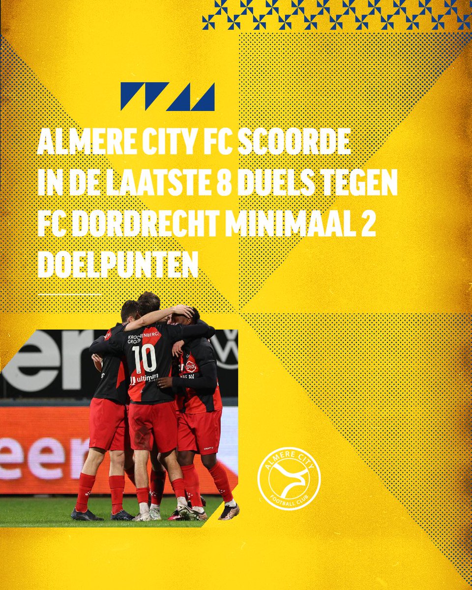 2️⃣ | De laatste acht wedstrijden tegen FC Dordrecht scoorde Almere