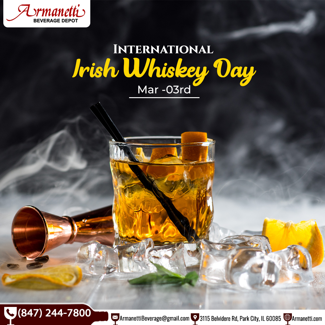 Let us come and celebrate the occasion of International Irish Whiskey Day by raising a toast to happiness with glasses filled with Irish Whiskey.

#InternationalIrishWhiskeyDay #IrishWhiskeyDay #irish #irishwhiskey #whiskey #ArmanettiBeverageDepot