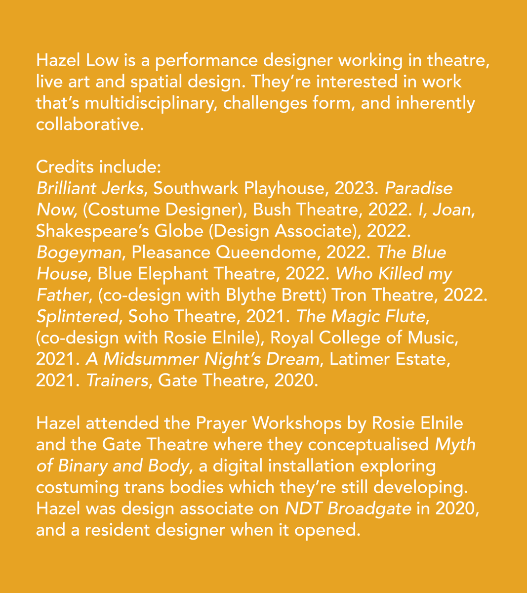 HelikonTheatre's tweet photo. Introducing Associate Artist and our resident scribe...

Hazel Low!
@HazelNotSoLow 
(Hold tight for images of their handwriting - it's something special) https://t.co/rv8JKbp044