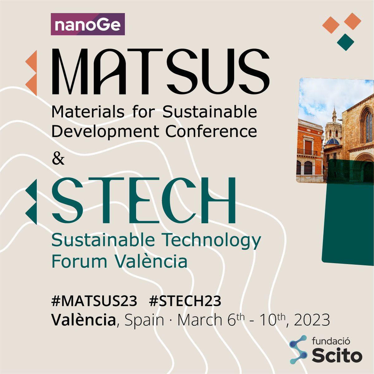 nanoGe_Conf's tweet photo. 🔥 #MATSUS23 is just around the corner! Check out the conference website and get ready to attend amazing talks!
See you in València from 6th to 10th of March 2023 😀
🔗Visit the website here:
https://t.co/U3hVWc29og https://t.co/vmDwC4VmF8