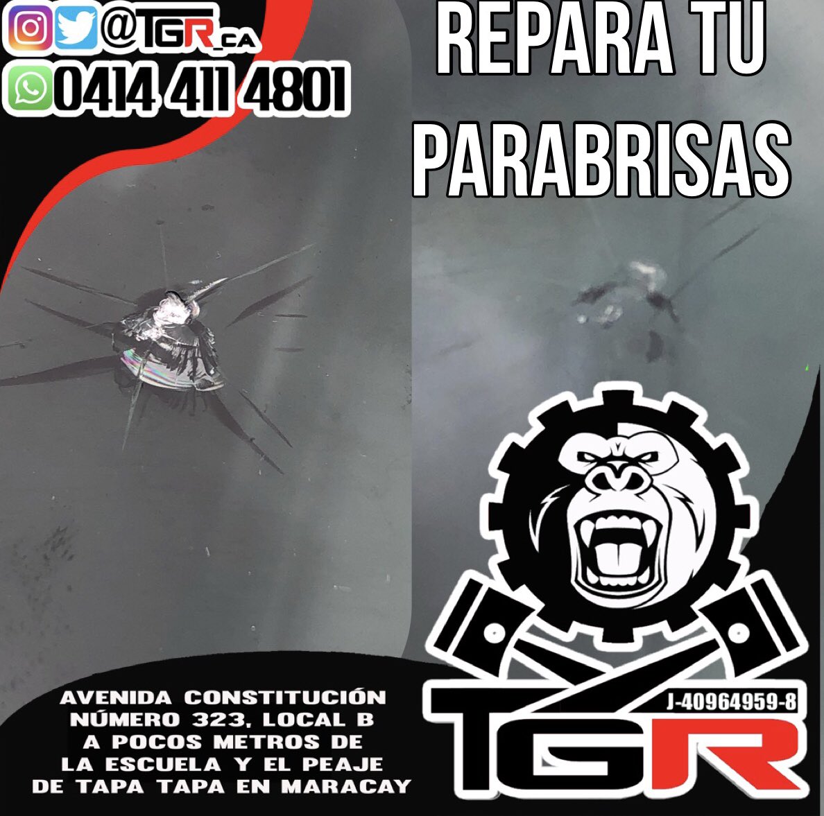 TGR_ca's tweet image. No dejes que el parabrisas de tu carro se averíe por un leve impacto #REPARALO estamos en la av constitución de Maracay