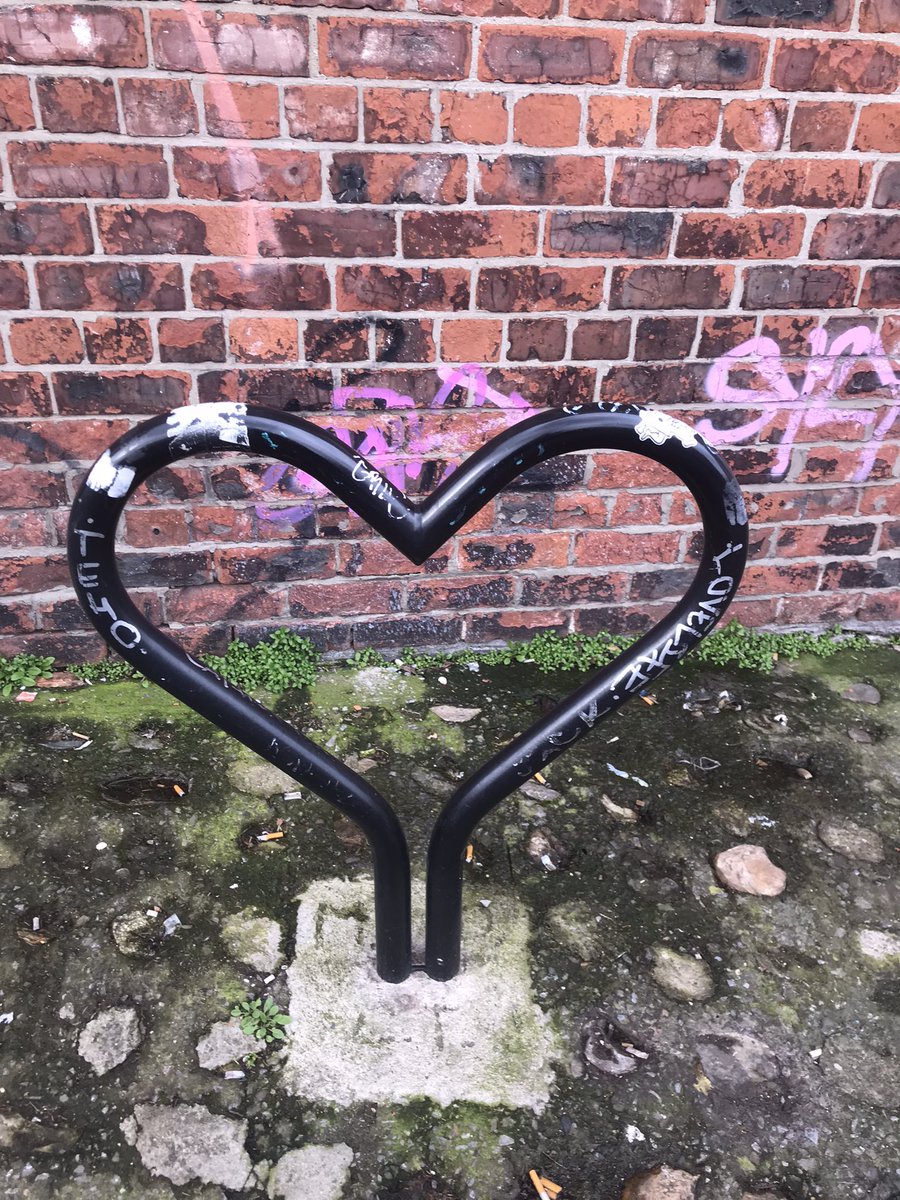 Wherever I see these, they always make me smile! So LOVEly. Does anyone know who puts them there. More love on the streets please! #artinthestreet #cycling #cyclelocks #streetartnewcastle @NE1BID @VisitEngland #cycle #publicart