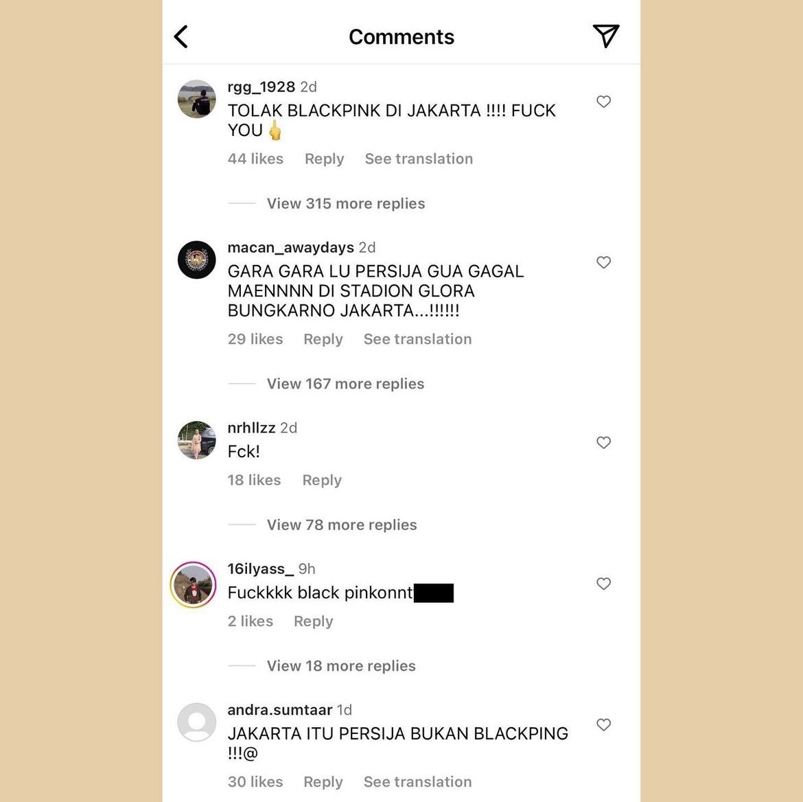 kemalpalevi's tweet photo. Disaat dua fanbase yang terkenal dengan fanatismenya dipertemukan di akun instagram Blackpink.. https://t.co/ViiFHl2K6o