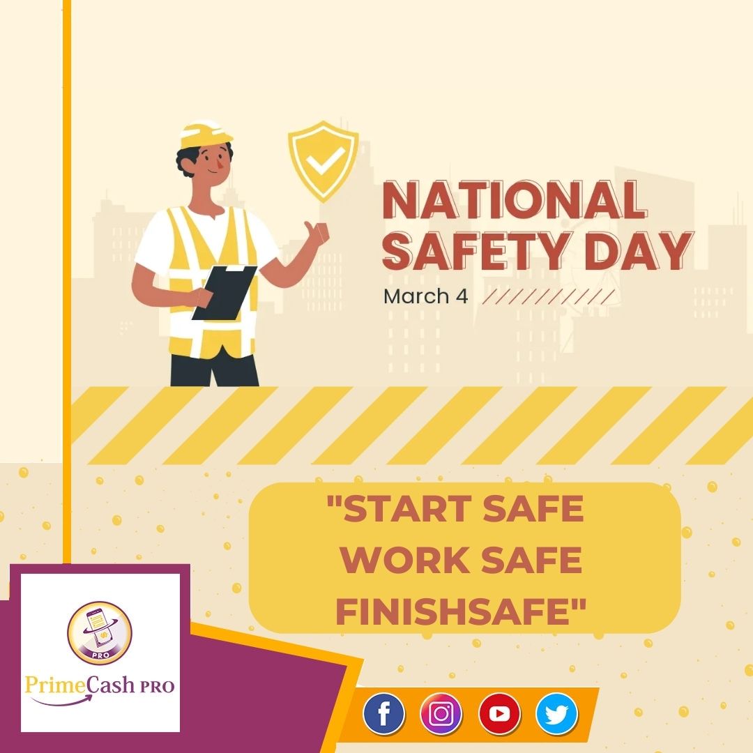 Primecash_PRO's tweet photo. "On this National Safety Day, let's pledge to prioritize safety in all aspects of our lives. Wishing you a safe and secure year ahead!"
.
.
.
#safety  #safetyfirst #worksafety #NationalSafetyDay #primecash #PrimeCashPro #primecashfamily
https://t.co/gUSglIN39i https://t.co/OvQlEskgtO