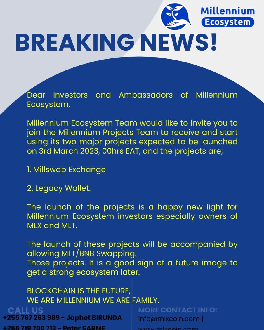 Mylegacycoin20's tweet photo. Hello millenium community we are happy to have you all here ..buy millenium coin in cheap price before listing in the different exchange And dont forget to stake your #MLX and earn #MLT 

#mlxcoin 
#Legacies 
#Legacywallet
#Millswap exchange https://t.co/UrJWANxuuX