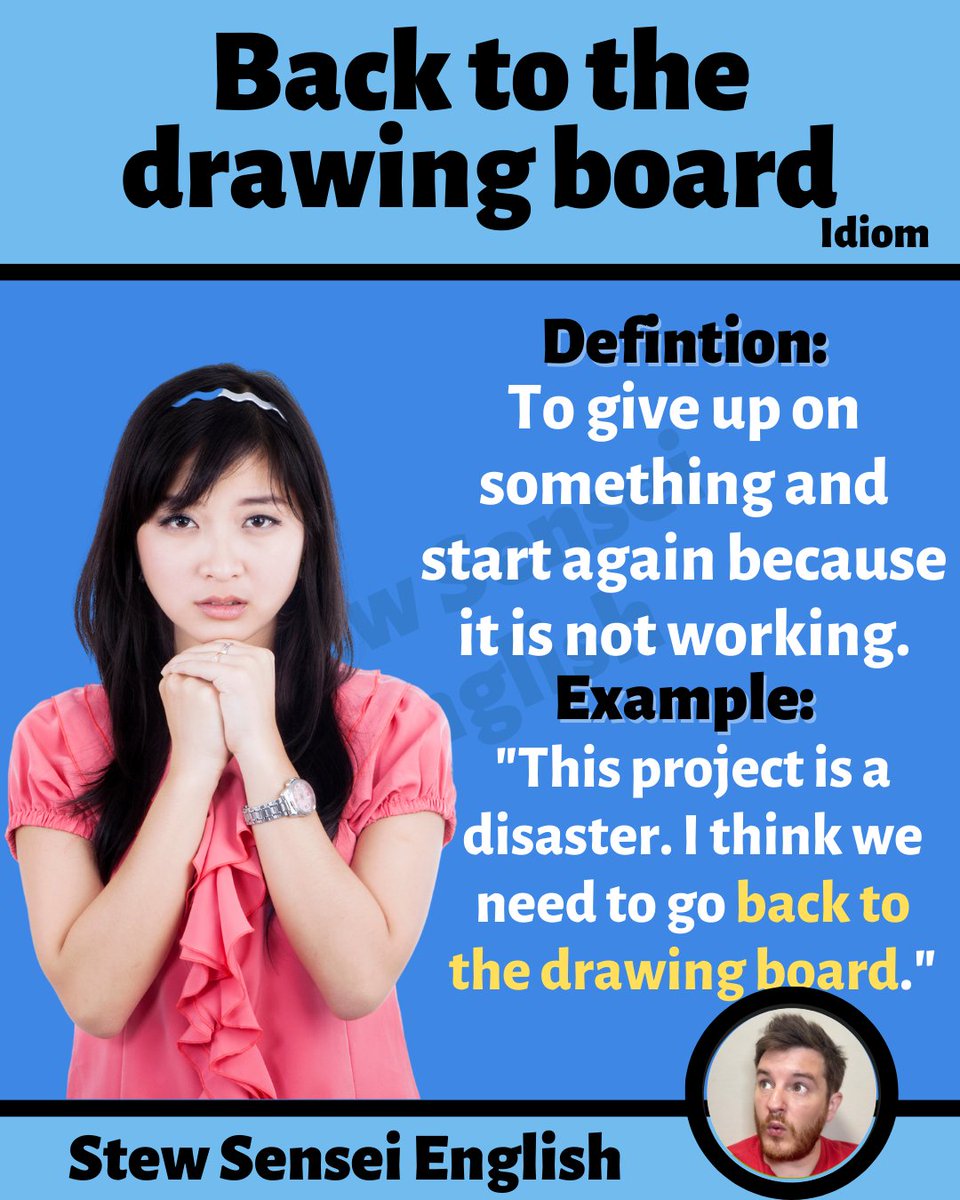 Stew Sensei English on Twitter "Do you know this idiom? Try to write a sentence with it in the
