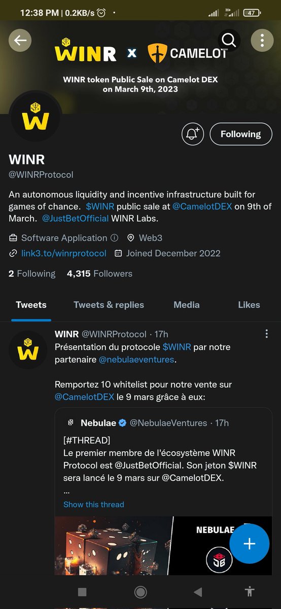 cryptochika_'s tweet photo. @ImmaculateEdwi1 @JustBetOfficial @CamelotDEX @WINRProtocol @Patric_wise @crypto_chief_ @ebukaarcryppted https://t.co/JEmSPZGGtP