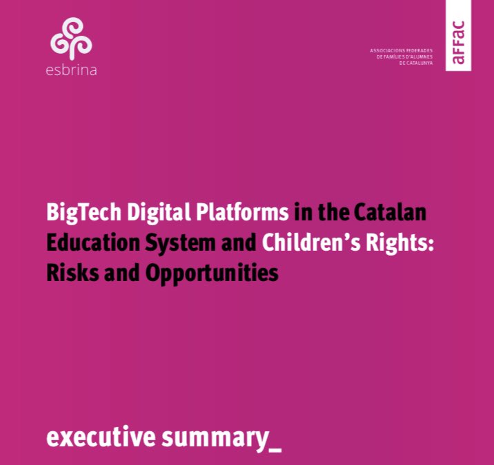 vroblesmoreno's tweet photo. platformization process of education has developed under the guidance of technology corporations and is likely to violate children’s rights in the Catalan education system #edDIT available also in english here https://t.co/2fJ88qrpw9 https://t.co/xalrXGHvwh