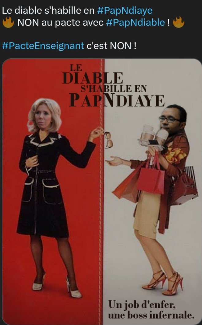 KatieBel75's tweet photo. @chat_gado973 @PapNdiaye Au profit de l'illustre provinciale et son môme d'élève. L'ex-animatrice du mini-théâtre scolaire pour les boutonneux de Notre-Dame D'Amiens.
#PapNdiaye au nord de la dépression.
#SosBrigitte 😉 https://t.co/nIT6DIQ1pK