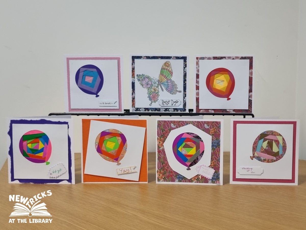 LibrariesNL's tweet photo. Look at these fantastic cards created recently at the Cardmaking Class for #NewTricks in #CoatbridgeLib. 

We've got more great New Tricks events coming including visits from #GeorgeBarnsley to #AirdrieLib and #ElissaSoave to #ViewparkLib.

More info: https://t.co/y028IoTBTY https://t.co/fN4BPCF6sY