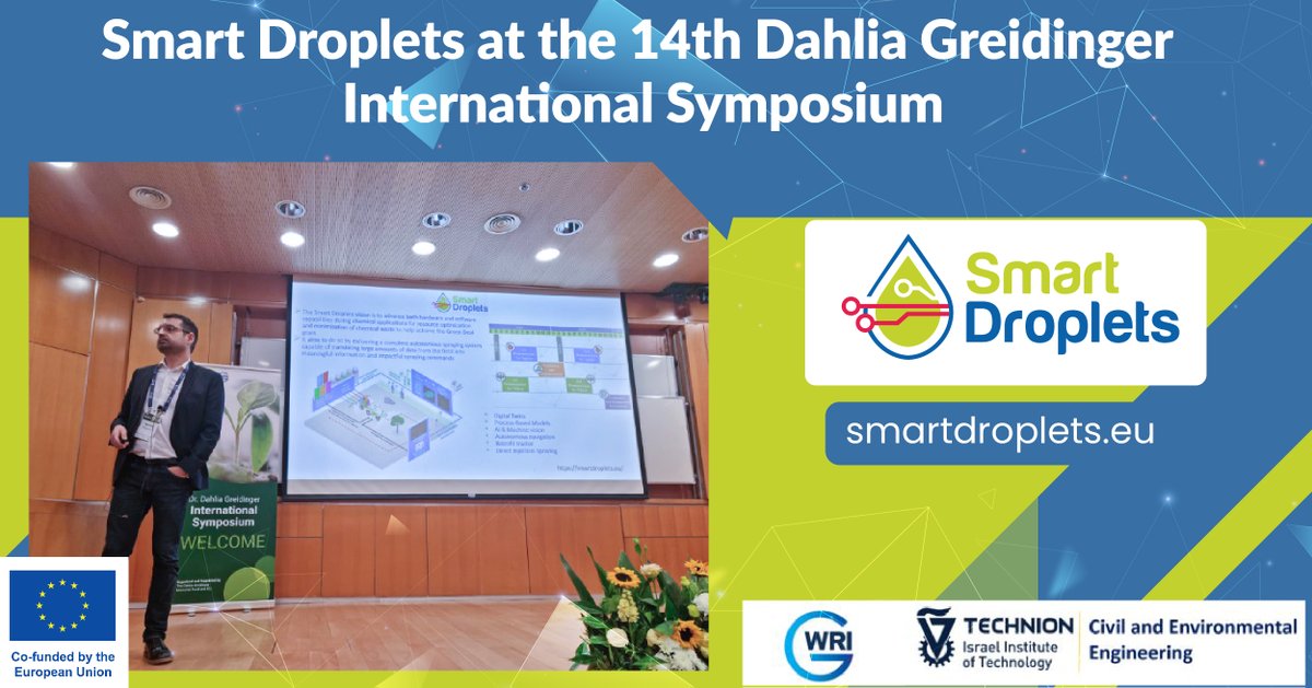 SmartDroplets's tweet photo. 📢 #SmartDroplets was presented by Prof. Spyros Fountas from the Agricultural University of Athens at the 14th Dhalia Greidinger International Symposium. 

#digitalagriculture #bigdata #deeptech #sprayingsolution #HorizonEurope #ResearchImpactEU https://t.co/yPhIgCEShy