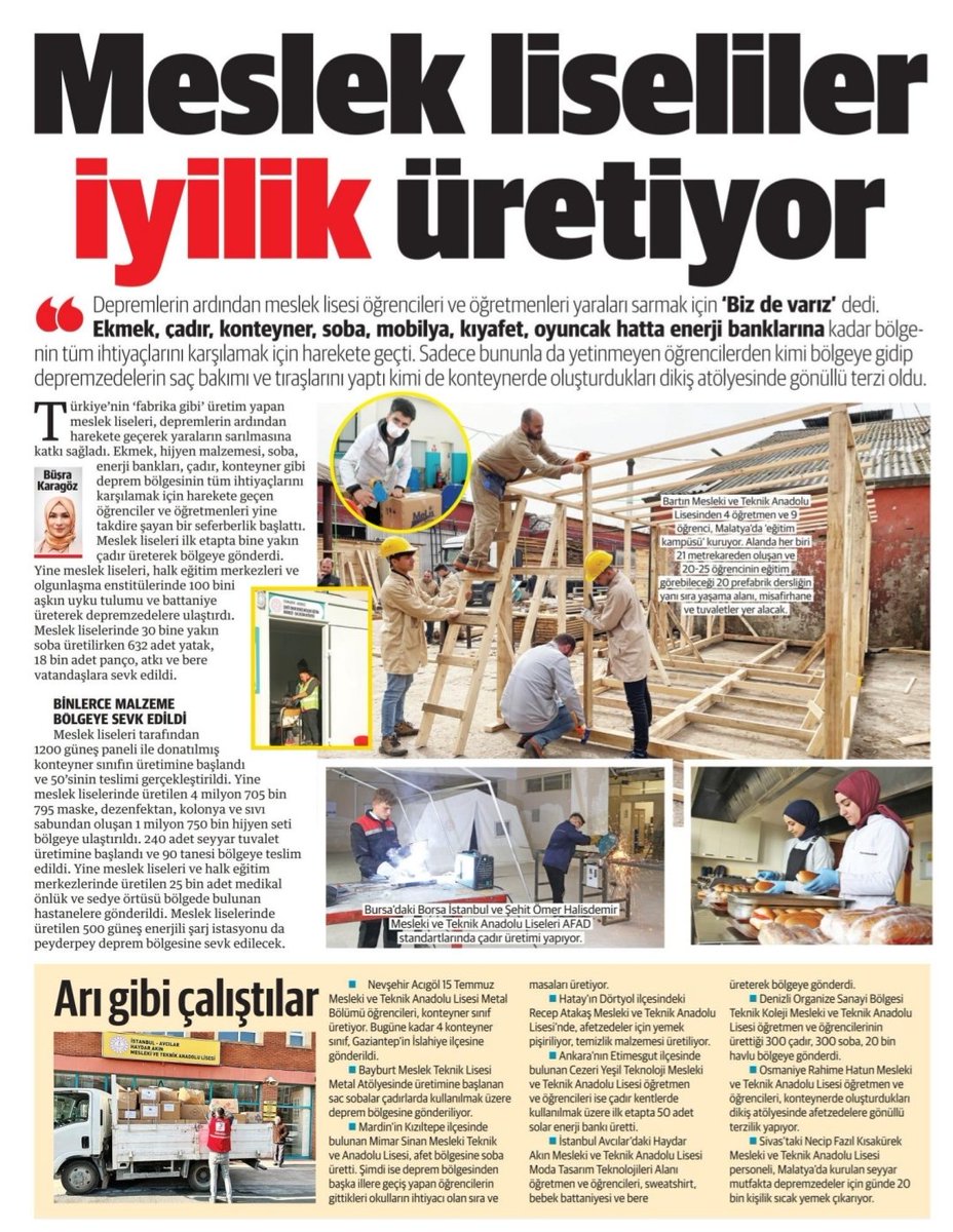 🔺"Meslek liseliler iyilik üretiyor."

<a href="/tcmeb/">Millî Eğitim Bakanlığı</a> <a href="/prof_mahmutozer/">Mahmut Özer</a> <a href="/memleventyazici/">Levent Yazıcı</a>