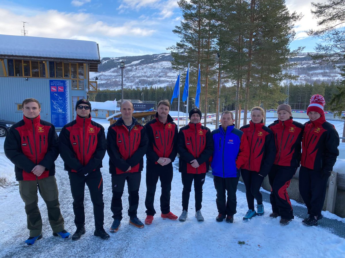 ArmyLuge's tweet photo. That’s a wrap - Interservices Luge Championships complete 🇳🇴 Well done all, especially Sgt Dani Scott (RAMC) 🥇 winning the ladies event &amp; Cpl Steve Webb (RTR) 🥈 finishing runner up in the male event #luge #icesports #interserviceschampionships #britisharmy #bethebest #lugelove https://t.co/3V4a6QJxPv